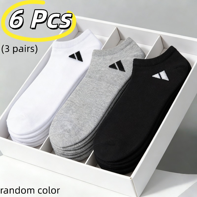 Outdoor Sports Activities - 3 Pairs Black Athletic Socks with
