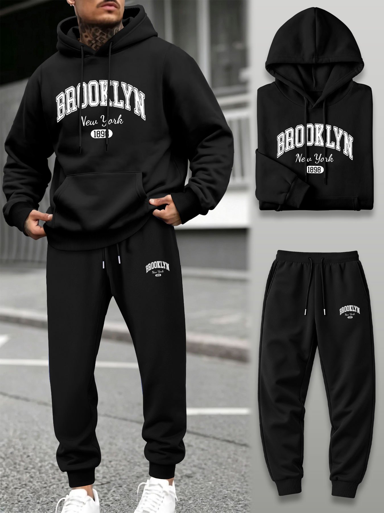 Outdoor Sport Hoodie - Men 2 Piece Tracksuit Hoodie Jogger