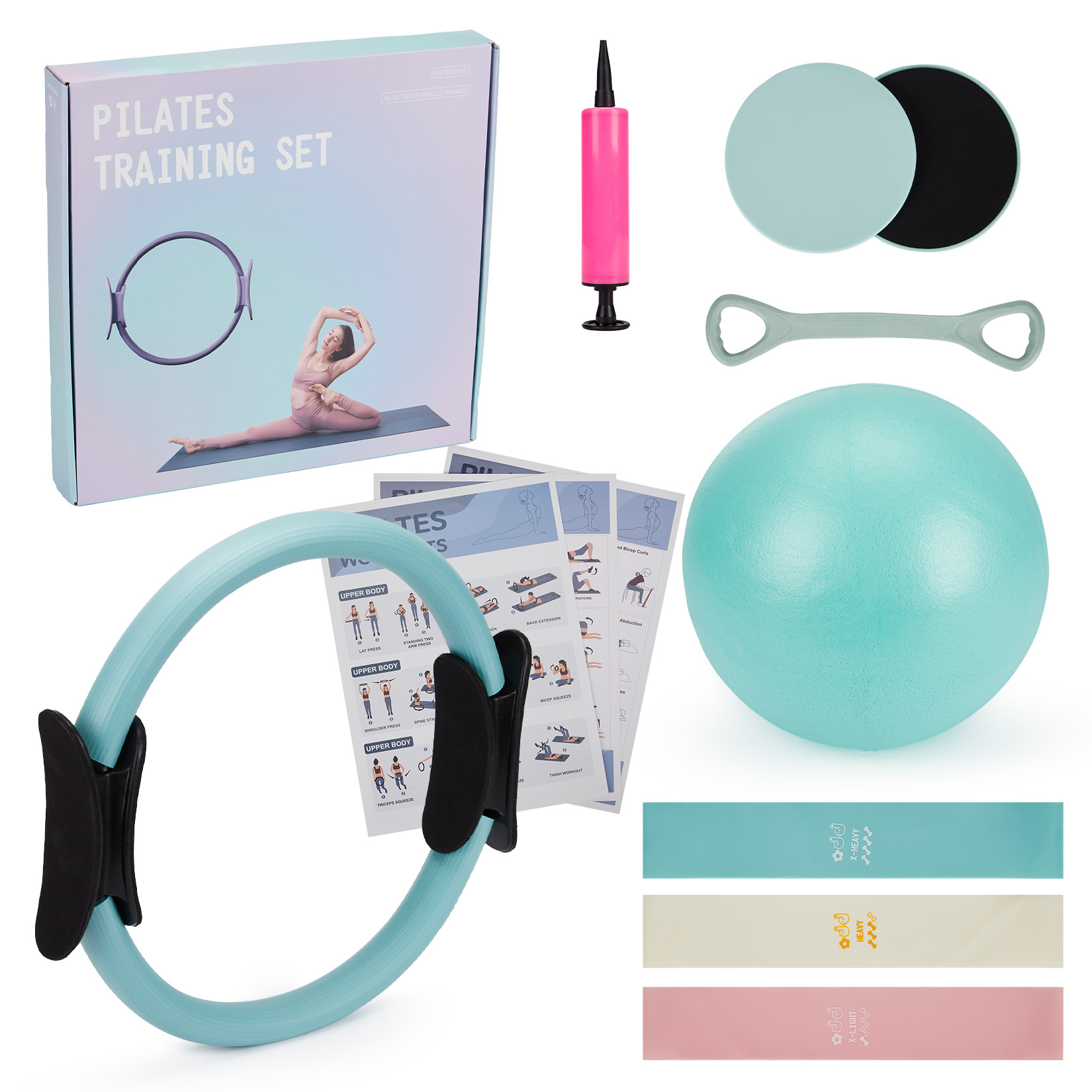 Gymnastic Bar Home - Pilates Training Set, 6-in-1 Pilates Ring,