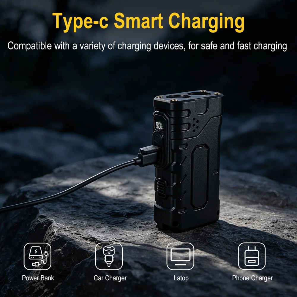 BORUIiT Hand Crank EDC LED Fla - Outdoor Sport Lights ulasan dan harga