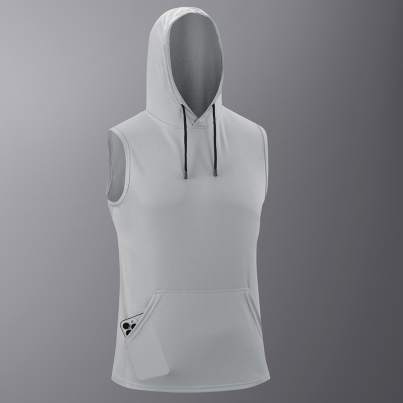 6Pcs Men Sleeveless Hooded Tan - Outdoor Sport Hoodie ulasan dan harga