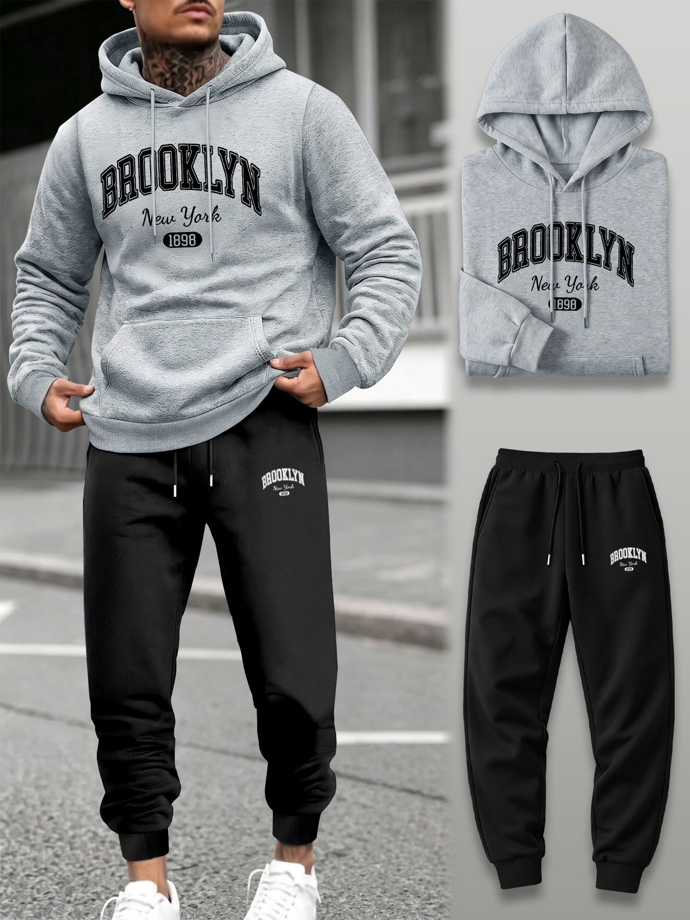Men 2 Piece Tracksuit Hoodie J - Outdoor Sport Hoodie ulasan dan harga