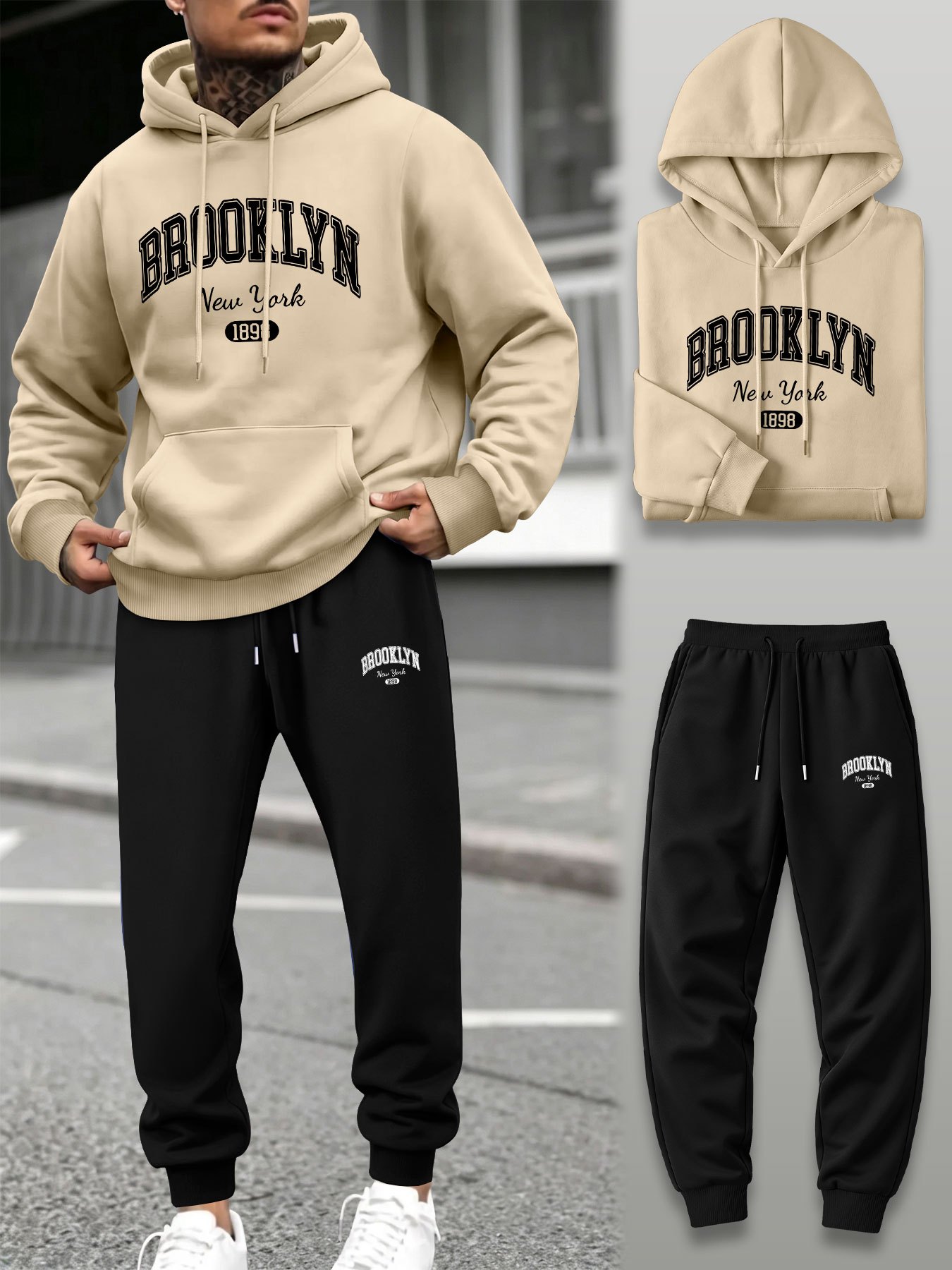 Men 2 Piece Tracksuit Hoodie J - Outdoor Sport Hoodie ulasan dan harga